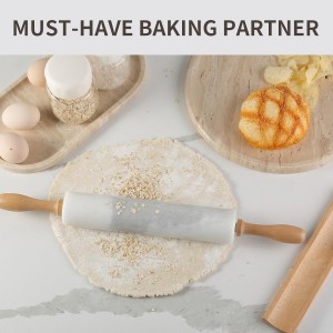 Koville Marble Rolling Pin, Non-Stick African Stone Polished Dough Roller, Pasta, Dumpling, Ravioli, Fondant, Pie Crust, Kitchen Baking Pastry Tools(Namib Fantasy)