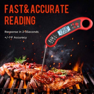 Meat Thermometer Digital, Instant Read Meat Thermometer for Grill and Cooking, Waterproof Food Thermometer for Kitchen and Outside, BBQ, Turkey, Candy, Liquids, Beef