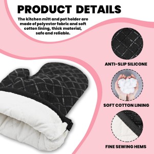 2 Pcs Funny Oven Mitts I'm Baked Too Heat Resistant Mitts Retro Housewife Silicone Non-Slip Oven Mitts with Hanging Loop Sweet Housewarming Gifts for Baking Lover Hostess Family Friend