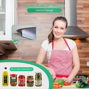 Upgraded Stainless Steel Under Cabinet Jar Opener for Seniors, Under Cabinet Jar Openers for Weak Hands, Jar Lid & Bottle Cap Opener Tool, Under Counter Can Opener, One Handed Jar opener