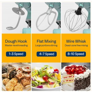 VIVOHOME 6-in-1 Stand Mixer, 8.5 Quart Electric Tilt-Head Kitchen Mixer with Bowl, Multifunctional Food Mixer for Cake, Bread, and Dough, with Meat Grinder, Blender, Pasta Maker Attachments, Blue