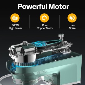 VIVOHOME 6-in-1 Stand Mixer, 8.5 Quart Electric Tilt-Head Kitchen Mixer with Bowl, Multifunctional Food Mixer for Cake, Bread, and Dough, with Meat Grinder, Blender, Pasta Maker Attachments, Blue