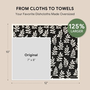 RECYCO Swedish Dishcloths for Kitchen | 4 Pack Oversized Washable Dish Rags | Large Cellulose Reusable Cleaning Paper Towels | Absorbent Counter Dish Cloth Sponge XL Kitchen Wipes, 12