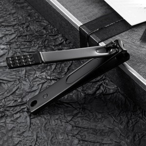 Nail Clippers with Metal Nail File,Sharp and Sturdy Stainless Steel Black Nail Clippers for Thick Ingrown Nails Men Women