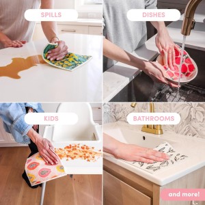 Papaya Reusable Paper Towels, Premium Swedish Dishcloths with Hook, Non-Scratch Reusable Paper Towel, 1 Sheet Replaces 17 Rolls - 2 Sheets, 1 Hook