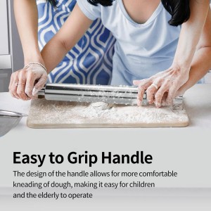 Rolling Pin (17 Inches) –304 Stainless Steel Roll Pins for Baking Pizza Dough Pie Cookie-Dough Roller& Smooth Construction - Essential Kitchen Utensil