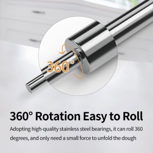 Rolling Pin (17 Inches) –304 Stainless Steel Roll Pins for Baking Pizza Dough Pie Cookie-Dough Roller& Smooth Construction - Essential Kitchen Utensil