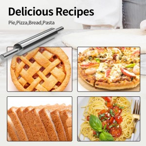 Rolling Pin (17 Inches) –304 Stainless Steel Roll Pins for Baking Pizza Dough Pie Cookie-Dough Roller& Smooth Construction - Essential Kitchen Utensil