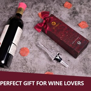 Wine Aerator Pourer Spout Diffuser - Wine Decanter with Aerator Attaches to Wine Bottle for Enhanced Flavor | Premium Quality Wine Air Aerator with Reusable Silicone Wine Stopper | No Drip or Spill