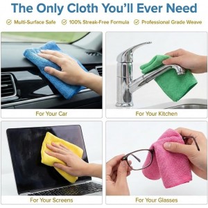 Microfiber Cleaning Cloth 12 Pack - 12 x 12 inches - Rags for Cleaning House Streak-Free Wipes for Screens, Dusting & Appliances - Premium Micro Fiber Cloth for Cleaning