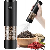 Electric Pepper or Salt Grinder,Adjustable Coarseness Salt & Pepper Mill,With LED Light,Easy to Clean,Battery Powered,One Handed Operation,Kitchen Essential（1 pack/black）