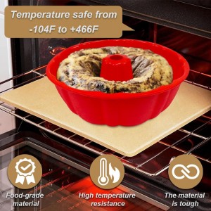 10 Inch Round Silicone Cake Pan, Non-Stick Silicone Baking Mold, Bakeware for Cake, Jello, Gelatin (Red, 1 Pack)