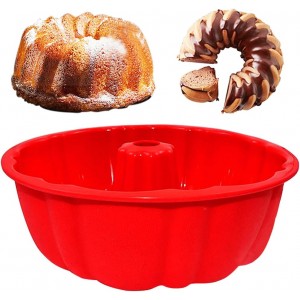 10 Inch Round Silicone Cake Pan, Non-Stick Silicon..