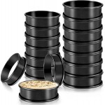 Crumpet Rings, 16Pack Nonstick English Muffin Ring, Outer diameter 4 Inch+3.3Inch Food-Grade Stainless Steel Tart Rings. More Convenient to Take the Food of The Bakery Ring Mold.