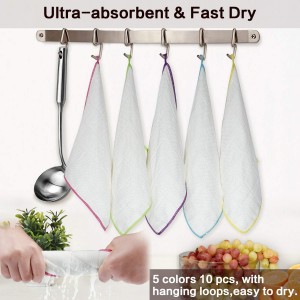 10 Pack Dishcloths White Fiber Dish Cloths Towels Set 12