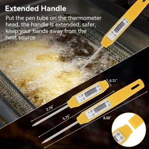 Akozon Digital Food Thermometer Automatic Calibration Pen High Accuracy Electronic Pocket Thermometer Yellow Home and Family Appliance and Decor