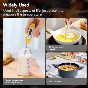 Akozon Digital Food Thermometer Automatic Calibration Pen High Accuracy Electronic Pocket Thermometer Yellow Home and Family Appliance and Decor