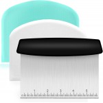Bench Scraper, Premium Stainless Steel Dough Scraper with 2 PCS Flexible Bowl Scraper, Dough Cutter with Measuring Scale, Versatile Kitchen Scraper Set for Pastry Bread Pizza Cake