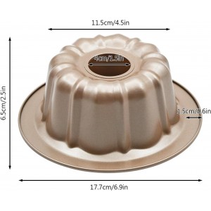 4.5'' Mini Bundt Cake Pan, Carbon Steel Round Fluted Tube Cake Pan, Non-stick Kugelhopf Cake Baking Mold for Cupcake Brownie Pudding (1pc, 4.5'')
