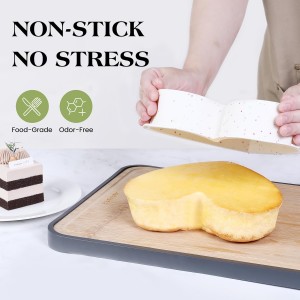 Silicone Heart Shaped Cake Pans 10 Inch Large Heart Cake Pan Nonstick Silicone Heart Molds for Baking (2 Pcs Set, Cream)