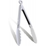 9 Inch Kitchen Tongs, Cooking Tongs with Silicone Tips and Stainless Steel Handle, Non Stick Heat Resistant Tongs for Cooking, Buffet, Salad Serving (9