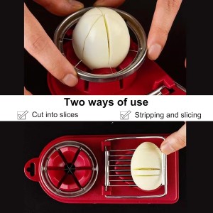 2 In 1 Multi-purpose Kitchentool Cutter Egg Boiled Egg Slicer, Can Be Used to Cut Hard-boiled Eggs cheese Fruit Strawberry Mushroom Kiwis (2PCS)