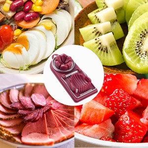 2 In 1 Multi-purpose Kitchentool Cutter Egg Boiled Egg Slicer, Can Be Used to Cut Hard-boiled Eggs cheese Fruit Strawberry Mushroom Kiwis (2PCS)