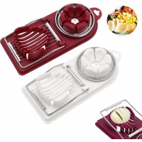 2 In 1 Multi-purpose Kitchentool Cutter Egg Boiled Egg Slicer, Can Be Used to Cut Hard-boiled Eggs cheese Fruit Strawberry Mushroom Kiwis (2PCS)