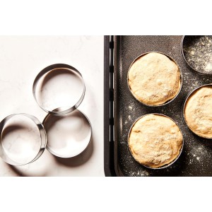 King Arthur Baking Company English Muffin Rings, Stainless Steel, Round Set Of 12 For Cooking And Batch Baking Thinner Batters