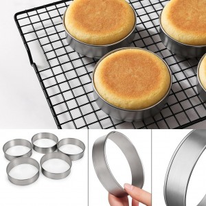 King Arthur Baking Company English Muffin Rings, Stainless Steel, Round Set Of 12 For Cooking And Batch Baking Thinner Batters