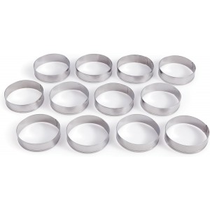 King Arthur Baking Company English Muffin Rings, Stainless Steel, Round Set Of 12 For Cooking And Batch Baking Thinner Batters