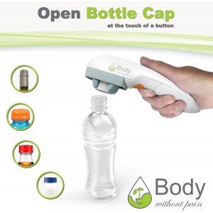 Electric Bottle Opener for Seniors - Automatic Solution for Easy Opening of Water Bottles. Ideal for Weak Hands or Those with Arthritis. Perfect for Soda, Milk, Juice. Battery Powered.