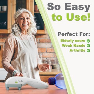 Electric Bottle Opener for Seniors - Automatic Solution for Easy Opening of Water Bottles. Ideal for Weak Hands or Those with Arthritis. Perfect for Soda, Milk, Juice. Battery Powered.
