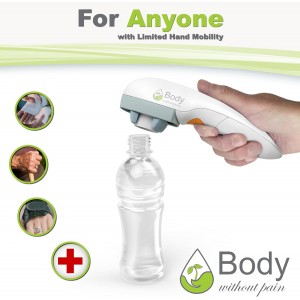 Electric Bottle Opener for Seniors - Automatic Solution for Easy Opening of Water Bottles. Ideal for Weak Hands or Those with Arthritis. Perfect for Soda, Milk, Juice. Battery Powered.