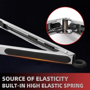 Pack of 3 Stainless Steel Kitchen Tongs with Silicone Tips – Non-Stick Cooking, Grilling & BBQ Tongs for Serving, Dishwasher Safe, 7