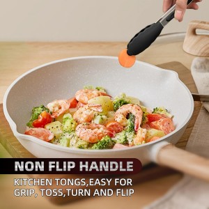 Pack of 3 Stainless Steel Kitchen Tongs with Silicone Tips – Non-Stick Cooking, Grilling & BBQ Tongs for Serving, Dishwasher Safe, 7