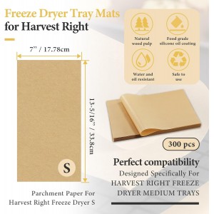 300 PCS Freeze Dryer Tray Mats for Harvest Right Dryer - Freeze Dryer Parchment Paper Set for Medium Trays - Non-Stick Baking Mats One-Off Parchment Paper Harvest Right Accessories (13