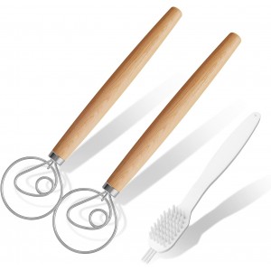 2-Pack Danish Dough Whisk, 13-Inch Dutch...