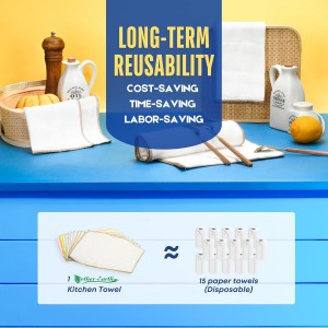 Mother-Earth 6 Pack Cotton Dish Cloths, Ultra Absorbent Quick-Drying Cleaning Cloths, Reusable and Eco-Friendly Dish Rags for Kitchen Use