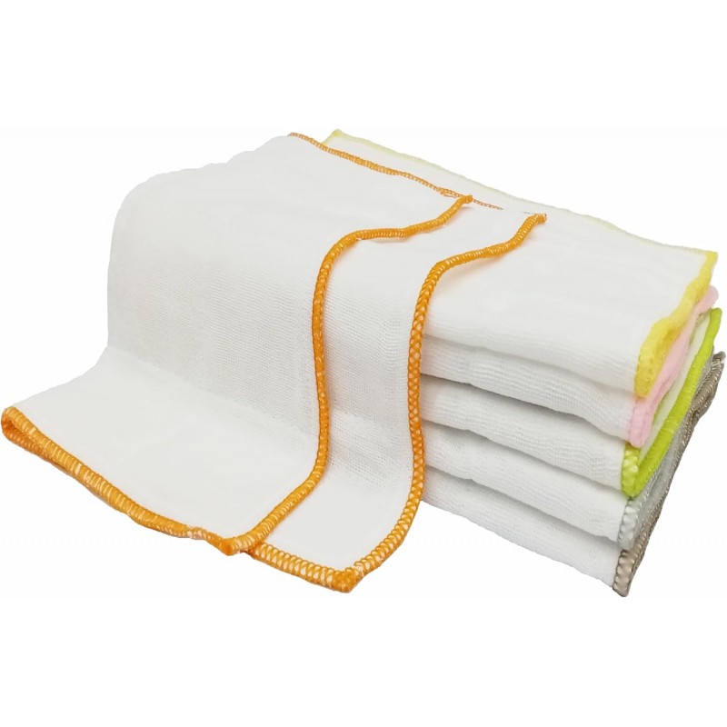 Mother-Earth 6 Pack Cotton Dish Cloths, Ultra Absorbent Quick-Drying Cleaning Cloths, Reusable and Eco-Friendly Dish Rags for Kitchen Use