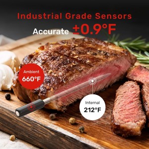 WiFi Wireless Meat Thermometer Digital, Bluetooth Meat Thermometer Wireless, Smart App Monitoring, IP67 Waterproof Meat Probe Thermometer for BBQ, Oven, Grill, Smoker (Pro)