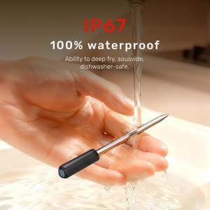 WiFi Wireless Meat Thermometer Digital, Bluetooth Meat Thermometer Wireless, Smart App Monitoring, IP67 Waterproof Meat Probe Thermometer for BBQ, Oven, Grill, Smoker (Pro)