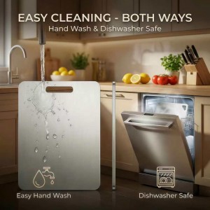 Stainless Steel Cutting Boards for Kitchen, 3 PCS Non Toxic Metal Chopping Board Set, Dishwasher Safe & Warp Proof (15.3"x11", 13.4"x9", 11.8"x7.9" Inch)