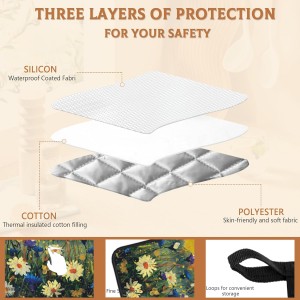 Daisies Flowers Pot Holders Set of 2 Heat Resistant Potholders,Fire Oven Hot Pads for Kitchen Cooking Baking Barbecue