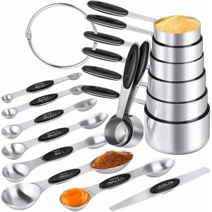 Measuring Cups & Spoons Set of 16, BOBIP...