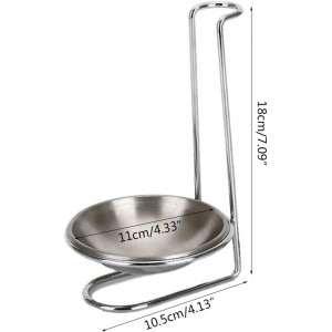 Stainless Steel Spoon Rest Lid Holder Vertical Stand Storage Rack Cookware Organ