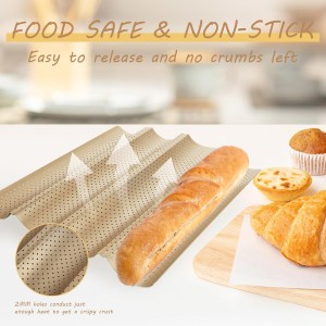 4 Pack Nonstick French Baguette Bread Pan 15