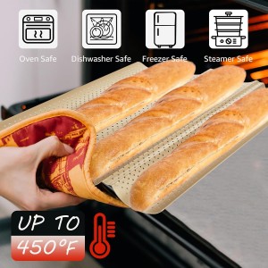 4 Pack Nonstick French Baguette Bread Pan 15