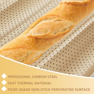 4 Pack Nonstick French Baguette Bread Pan 15