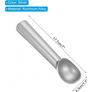 PATIKIL 7 Inches Ice Cream Scoop, Aluminum Alloy Nonstick Anti-Freeze One Piece Cookie Scoop for Cookie Dough Cupcake Batter Baking, Silver